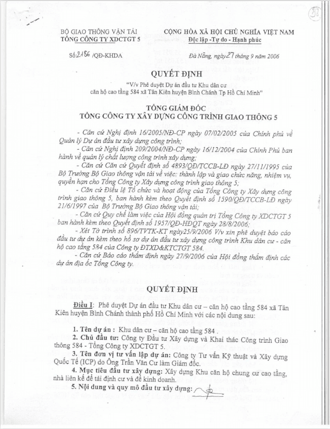 phê duyệt đầu tư dự án conic boulevard