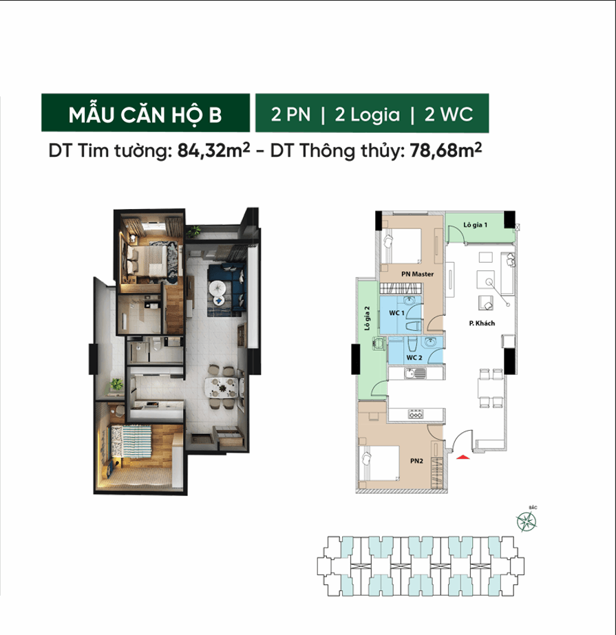 LAYOUT CĂN HỘ 84M2 CONIC BOULEVARD